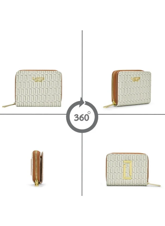 Lavie  Luxe Women's Mono Flap25 small zip around wallet (White) for Women | Best Price UAE